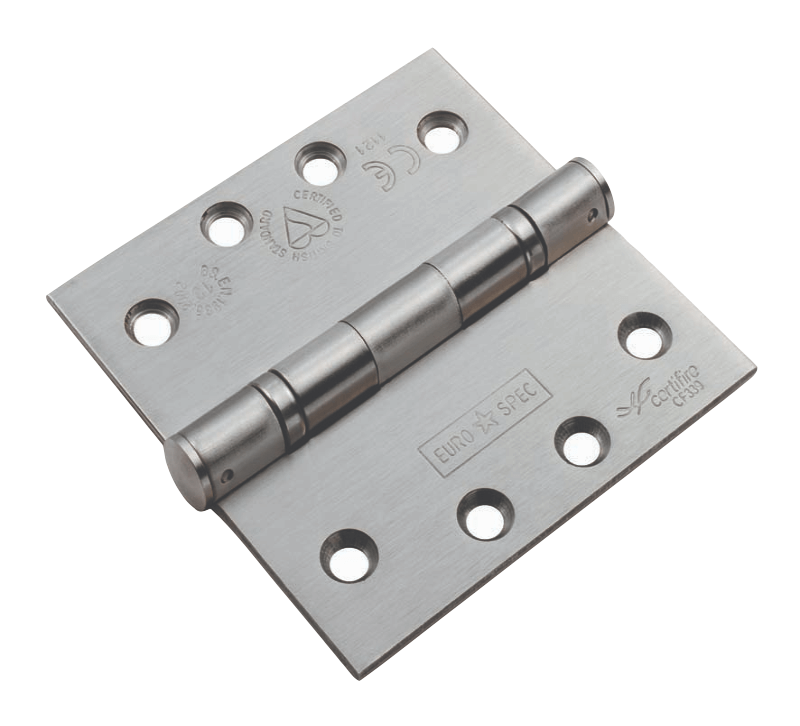 102x102x3mm Grade 316 Satin Stainless Steel (SSS) Grade 13 Ball Bearing Projection Hinges & Screws