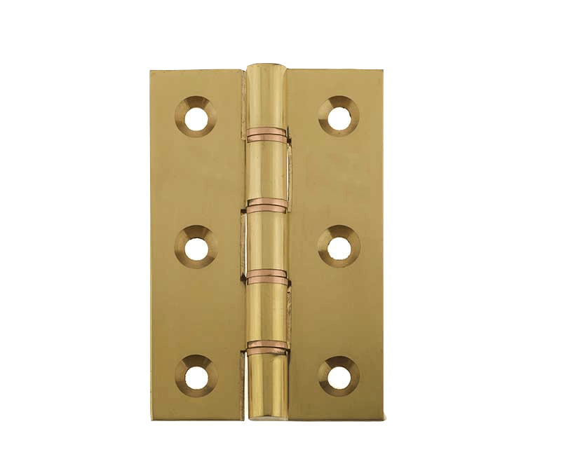 76x50x2.5mm Polished Brass Double Phosphor Bronze Washered Butt Hinges