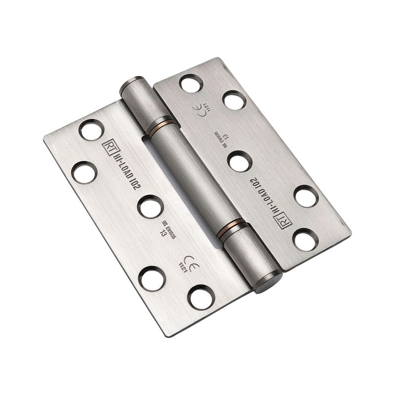 H102 102x88x3mm Grade 304 Satin Stainless Steel (SSS) Grade 13 HI-LOAD Triple Knuckle Butt Hinge (Square Corners)