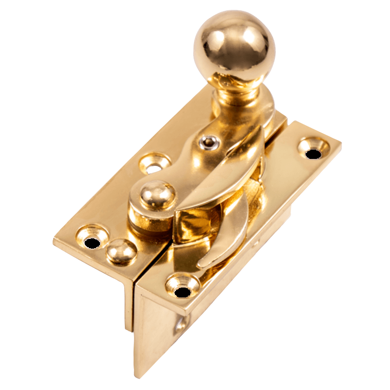 Polished Brass Locking Security Hook Sash Fastener