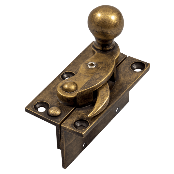 Antique Brass Locking Security Hook Sash Fastener