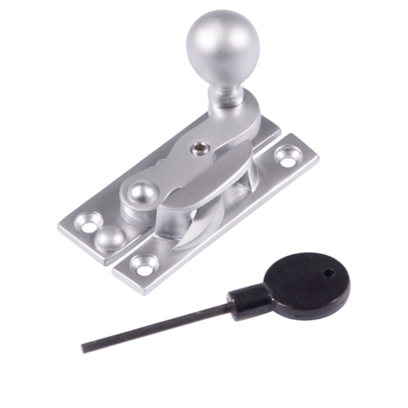 Satin Chrome Locking Narrow Hook Sash Fastener