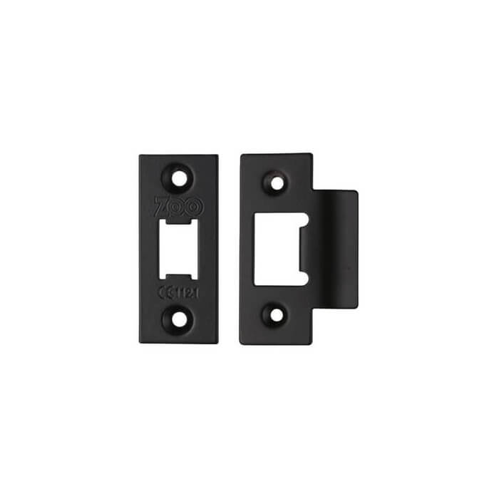 Black Faceplate & Strike to suit Tubular Latch