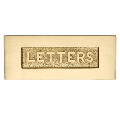 254x101mm Satin Brass Embossed Letter Plate
