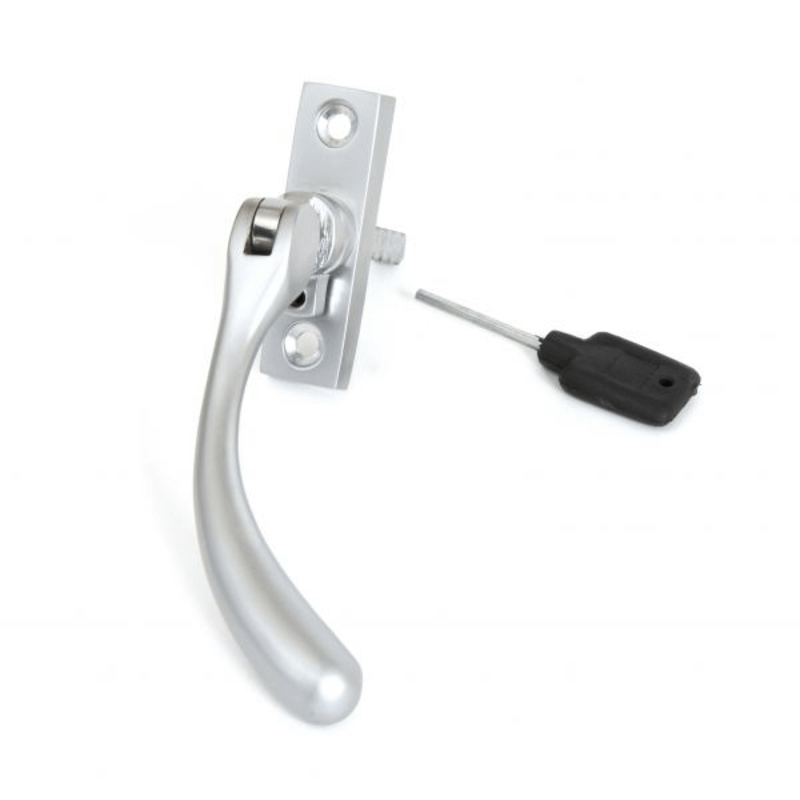 RH Satin Chrome Slimline Peardrop Locking Espagnolette Window Handle