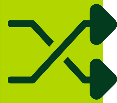 Green arrows crossing over